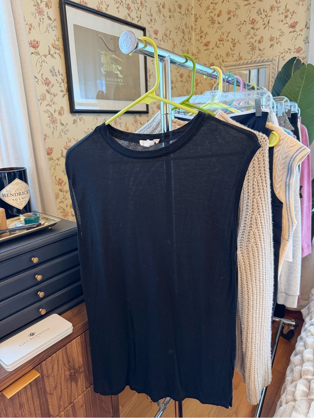 Helmut Lang black sheer tank sz S